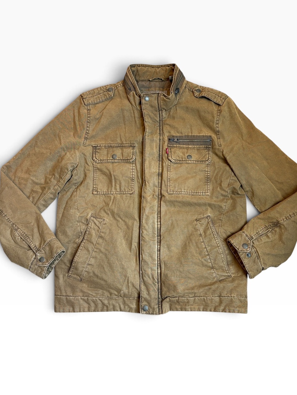 Levi's Canvas Military Field Jacket Men’s M Tan Full Zip